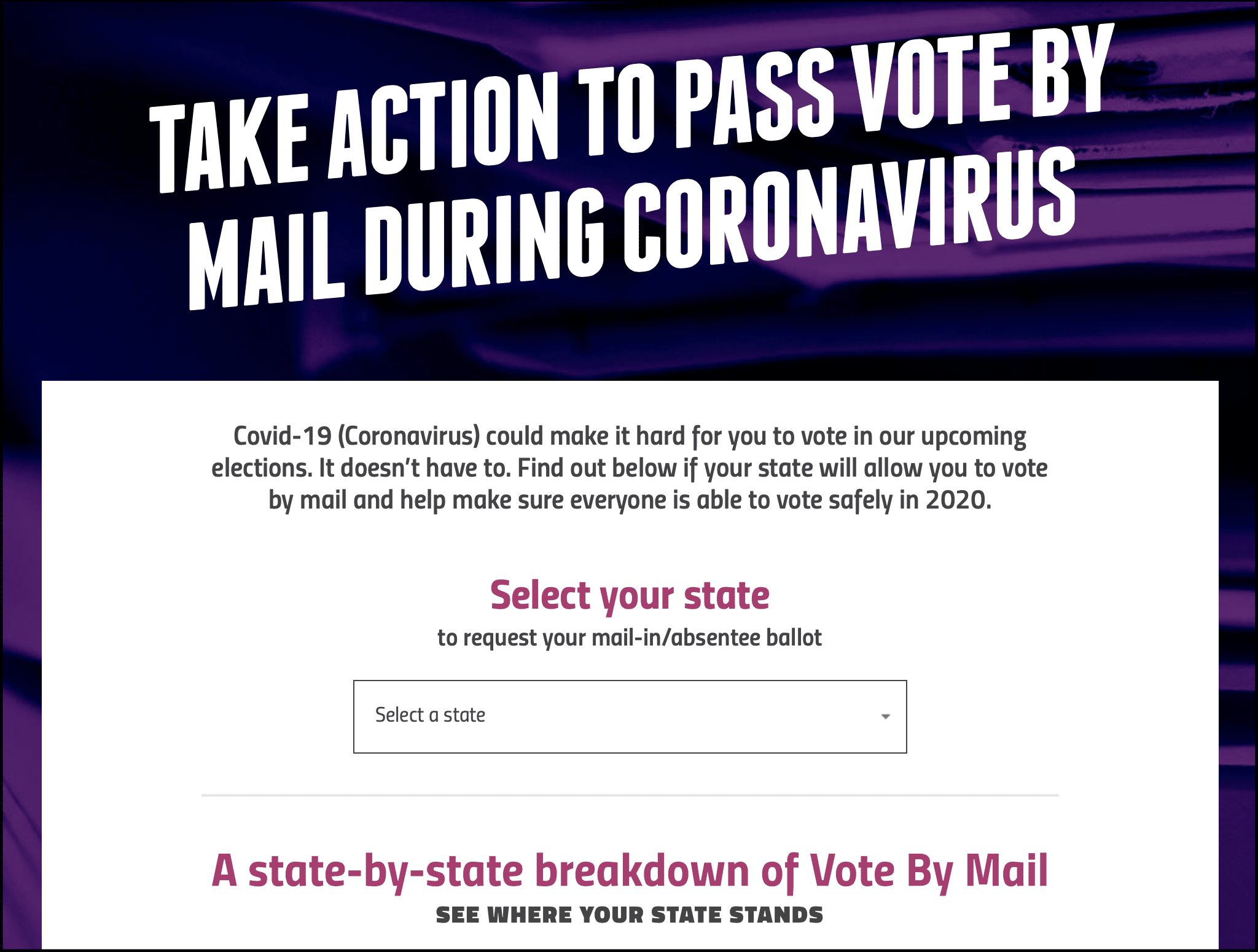 RepresentUS Vote By Mail Campaign