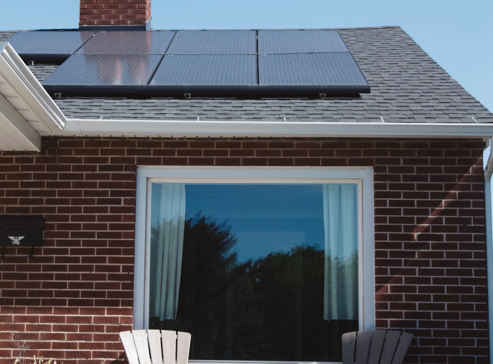 Solar panels on home rooftop