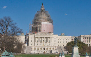 US Capitol with Scaffold: Democracy is a work in progress